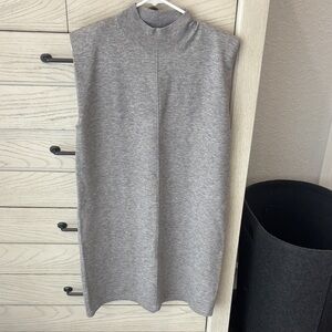 Skies Are Blue Gray Sleeveless Midi Dress